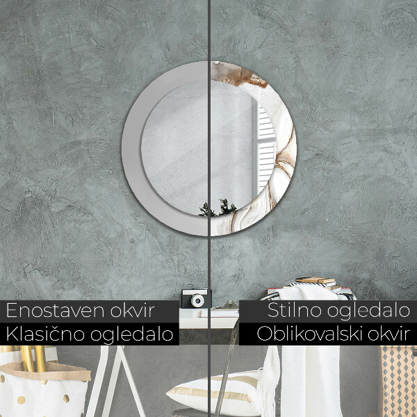 Runder spiegel bedrucktem rahmen Heller Marmor