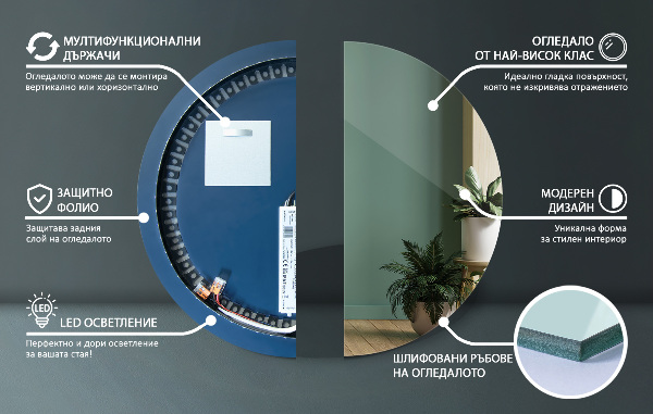 Led spiegel runde fi 40 cm