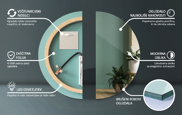 Badezimmer spiegel runde mit led fi 100 cm