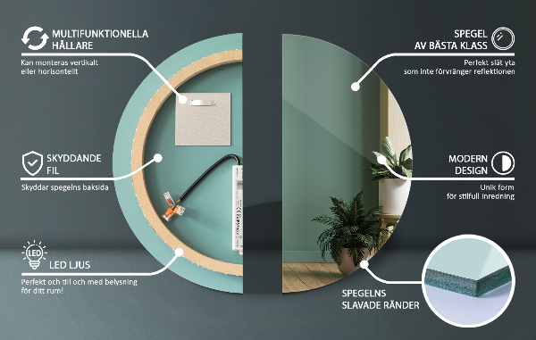 Badezimmer spiegel runder beleuchteter fi 70 cm