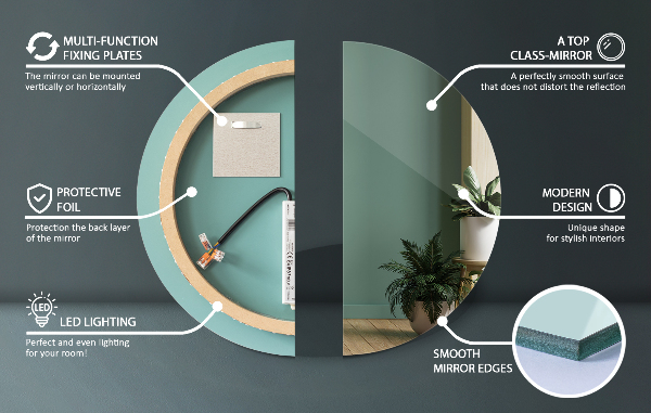 Badezimmer spiegel runder beleuchteter fi 70 cm