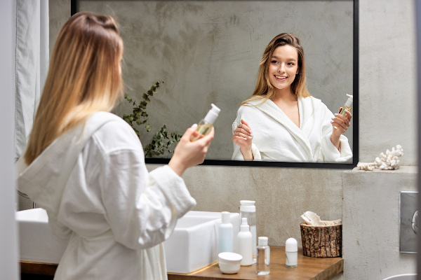 Badezimmerspiegel rechteckiger schwarzer rahmen 60x40 cm