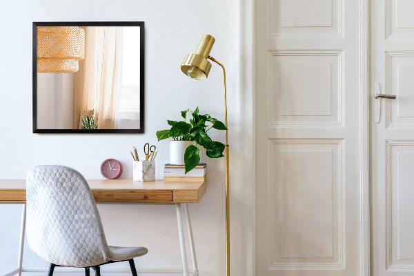 Badezimmerspiegel rechteckiger schwarzer rahmen 60x40 cm