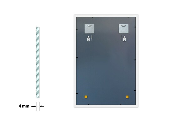 Spiegel für wohnzimmer rechteckig mit weißem rahmen 100x70 cm