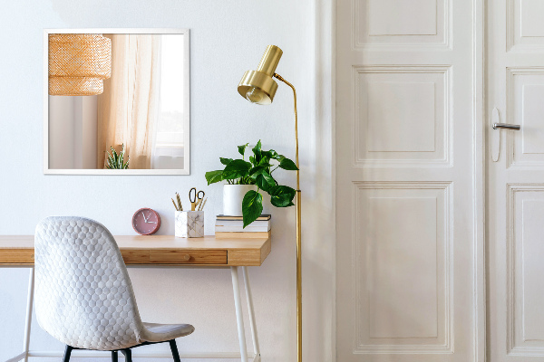 Spiegel für wohnzimmer rechteckig rahmen weiß 70x50 cm