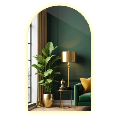 Halb ovaler spiegel mit beleuchtung 50x90 cm