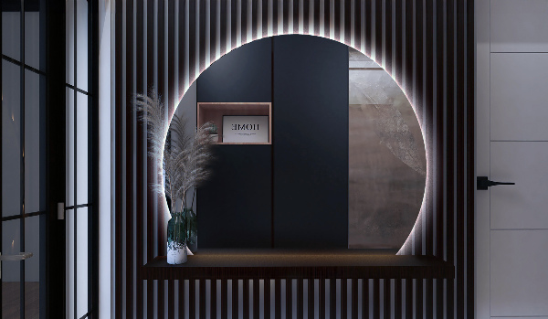 LED spiegel angeschnitten rund 74x90 cm