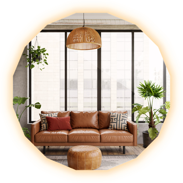 Spiegel in Polygonform LED 100x100 cm