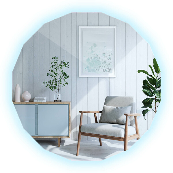 Spiegel in Polygonform LED 100x100 cm