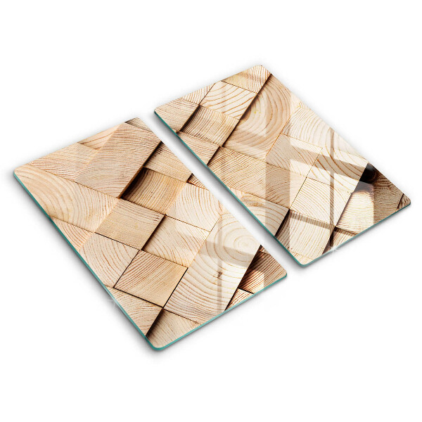 Herdabdeckung Holzquadrate