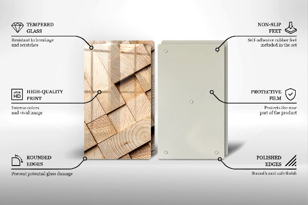 Herdabdeckung Holzquadrate