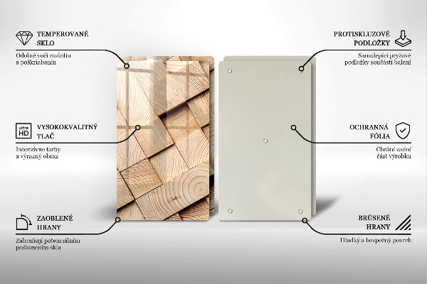 Herdabdeckung Holzquadrate