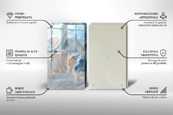 Herdabdeckung Marmorstruktur
