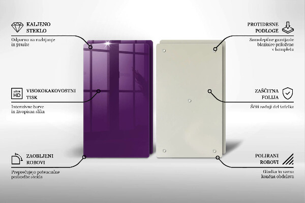 Herdabdeckplatte glas Violette Farbe