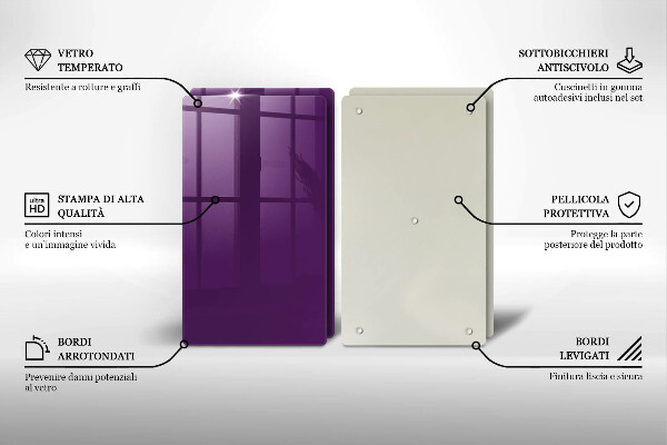 Herdabdeckplatte glas Violette Farbe