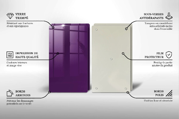 Herdabdeckplatte glas Violette Farbe