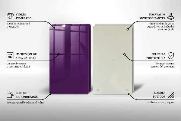 Herdabdeckplatte glas Violette Farbe