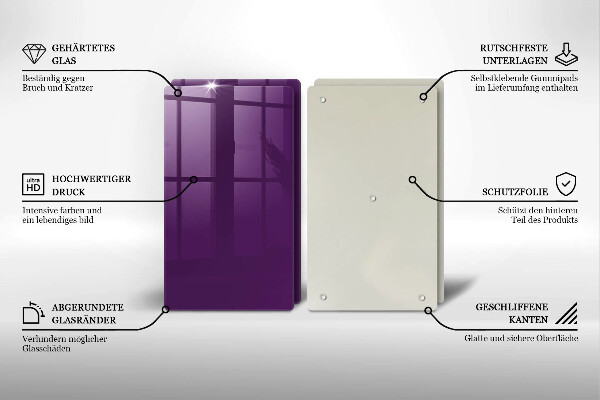 Herdabdeckplatte glas Violette Farbe