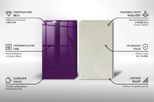 Herdabdeckplatte glas Violette Farbe