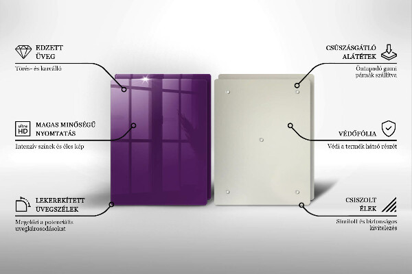 Herdabdeckplatte glas Violette Farbe