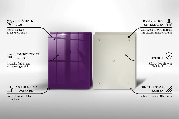 Herdabdeckplatte glas Violette Farbe