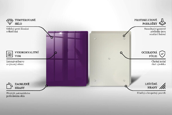 Herdabdeckplatte glas Violette Farbe