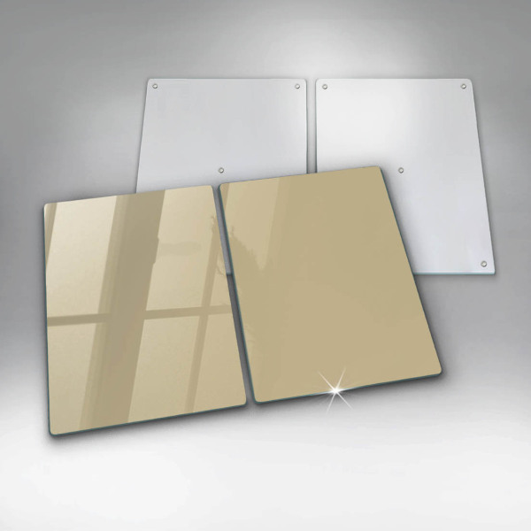 Herdabdeckplatte glas Beige Farbe