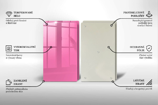 Herdabdeckplatte glas Pinke Farbe