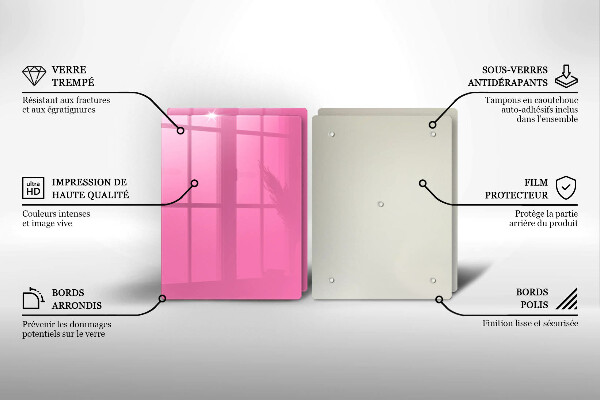 Herdabdeckplatte glas Pinke Farbe