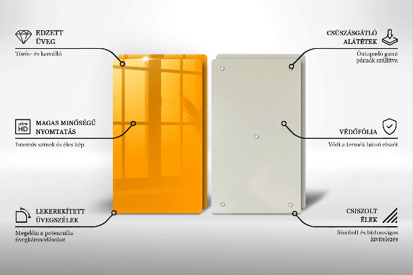 Herdabdeckplatte glas Dunkelgelbe Farbe