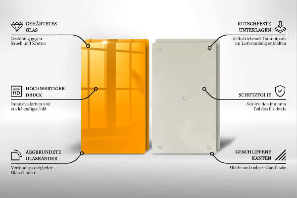 Herdabdeckplatte glas Dunkelgelbe Farbe