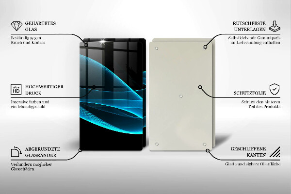 Herdabdeckung Blaue Abstraktion