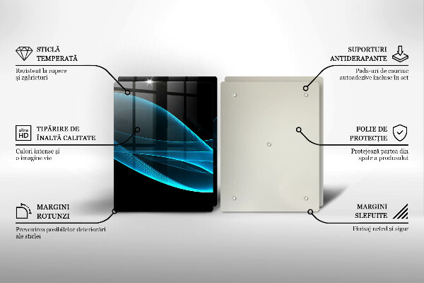 Herdabdeckung Blaue Abstraktion