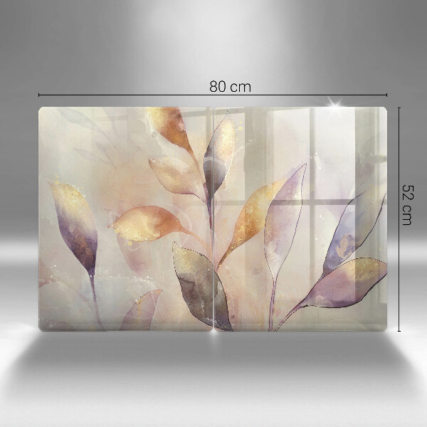 Herdabdeckung Bemalte Boho-Blätter