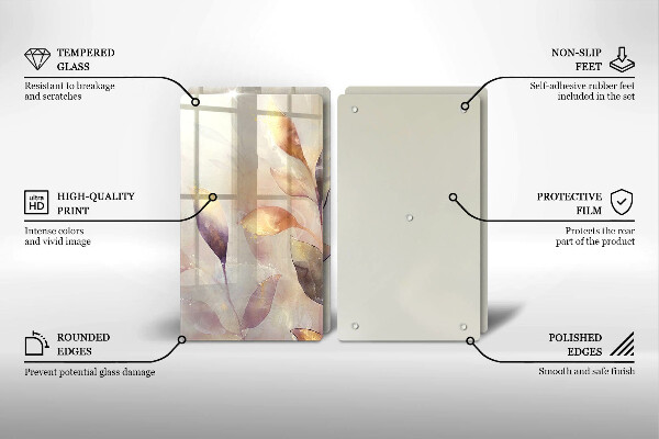 Herdabdeckung Bemalte Boho-Blätter