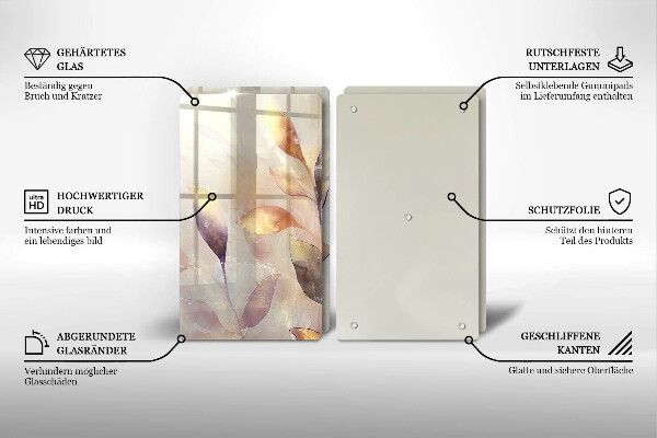 Herdabdeckung Bemalte Boho-Blätter