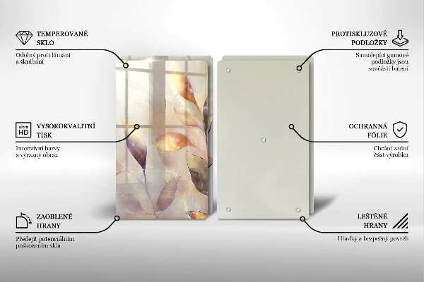 Herdabdeckung Bemalte Boho-Blätter