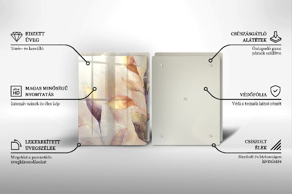 Herdabdeckung Bemalte Boho-Blätter