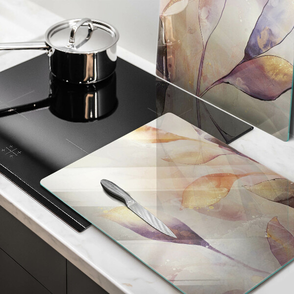 Herdabdeckung Bemalte Boho-Blätter