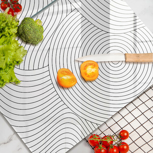 Herdabdeckung Abstraktion schwarzer Linien