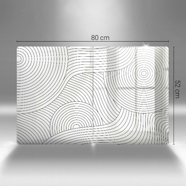 Herdabdeckung Abstraktion schwarzer Linien