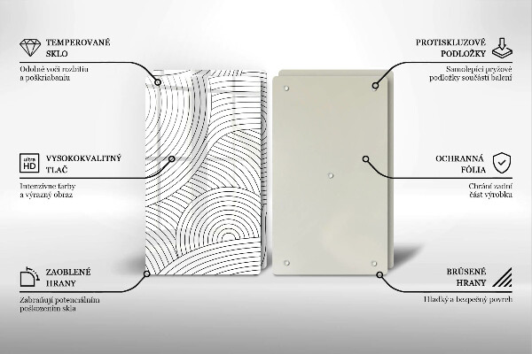 Herdabdeckung Abstraktion schwarzer Linien