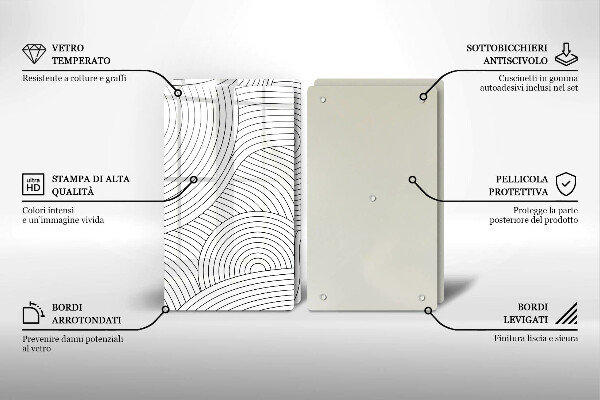 Herdabdeckung Abstraktion schwarzer Linien