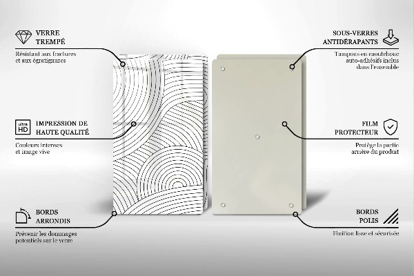 Herdabdeckung Abstraktion schwarzer Linien