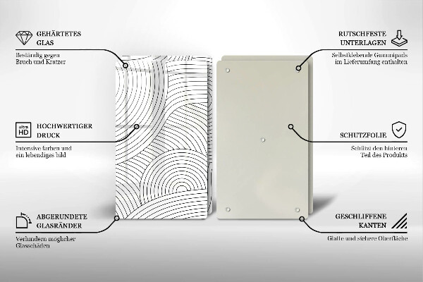 Herdabdeckung Abstraktion schwarzer Linien