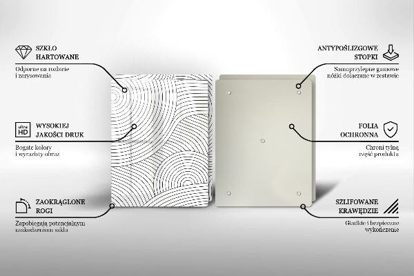 Herdabdeckung Abstraktion schwarzer Linien