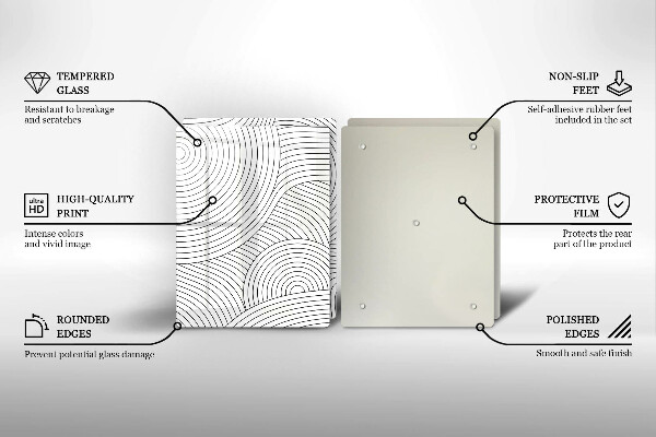 Herdabdeckung Abstraktion schwarzer Linien