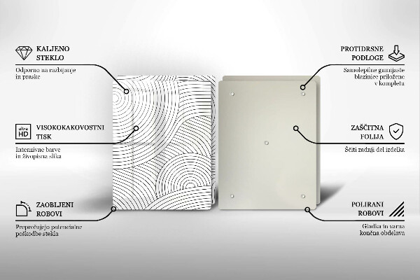 Herdabdeckung Abstraktion schwarzer Linien