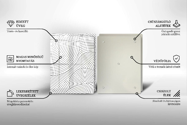 Herdabdeckung Abstraktion schwarzer Linien