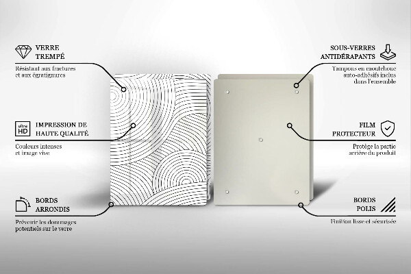 Herdabdeckung Abstraktion schwarzer Linien